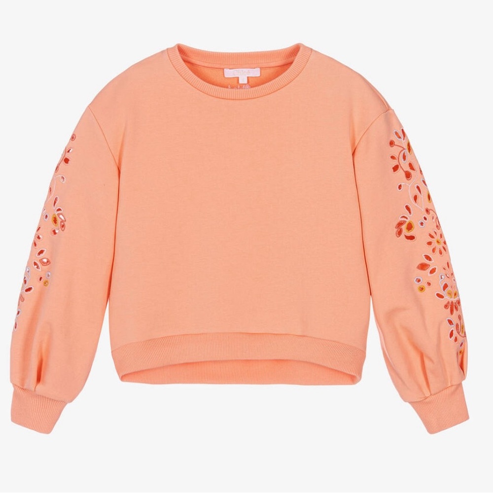 Chloe Kids Coral Floral Sweatshirt